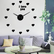 Reloj de pared 3D DIY con frase I Love You, sin marco, regalo de San Valentín, moderno, sencillo, acrílico, Arte de la pared Decoración 2024 - compra barato