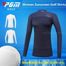 Ropa de Golf de manga larga para mujer, camiseta de seda de hielo versión coreana, Camiseta ajustada de Golf para mujer, ropa deportiva con protección solar Uv, 2021 2024 - compra barato