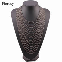 Metal Statement Chunky Chain Necklace for Women New Fashion Design Bib Multi Layers Handmade Maxi Necklace Jewelry 2024 - buy cheap