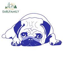 EARLFAMILY 13cm x 7.3cm For Pug Dog Fine Decal Car Door Protector Stickers Waterproof Scratch-Proof Suitable for SUV Decoration 2024 - buy cheap