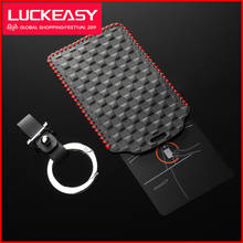 LUCKEASY For Tesla MODEL 3 2018-2021 Interior Accessories Car Leather Key Fob Case Cover  key card RED BLACK 2024 - buy cheap