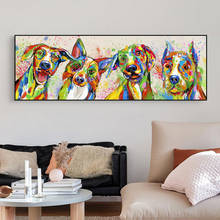 Pinturas abstratas de animais em tela para parede, posteres e impressões, imagens de tela coloridas para cães, decoração de quarto de criança 2024 - compre barato