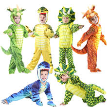 Новый костюм трицератопса для мальчиков маленький костюм T-Rex Косплэй комбинезон с динозаврами Хэллоуин Косплэй Новогодние костюмы для детей 2024 - купить недорого