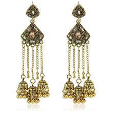 Afghan Bohemia Gypsy Retro Gold Metal Earring Rhinestone Beaded Dangling Earrings For Women Jhumka Indian Turk Egypt Jewelry 2024 - buy cheap