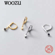 WOOZU Genuine 925 Sterling Silver Luxury Square Drop Earrings For Women Party Wedding Korean Fashion Classic Jewelry Pendientes 2024 - buy cheap