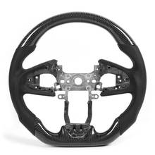 Nappa-Volante de fibra de carbono, cuero preforrado con costuras negras, apto para Honda Civic FC tipo-r FK8 2016-2020 2024 - compra barato