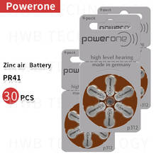 5pack(30PCS) Powerone 60 Zinc air batteries Size 312 P312 PR41 for hearing aid free shipping 2024 - buy cheap