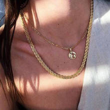 Tocona colar com pingente de mapa dourado, charmoso corrente de metal multicamadas chocker acessórios de joias de festa 9520 2024 - compre barato