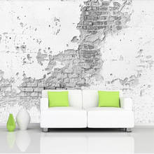 Milofi Custom 3D Wallpaper Mural White Old Brick Wall Background Wall Decoration Painting Wallpaper 2024 - buy cheap