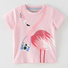 2021 летняя футболка для маленьких девочек, брендовая 100% хлопковая одежда для маленьких девочек, Детская футболка с коротким рукавом, детская майка, топы 2024 - купить недорого