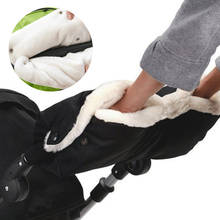 Protetor de mão para carrinho de bebê, engrossado, quente, acessórios à prova d'água, cobertura manual, luvas de lã com pelo 2024 - compre barato