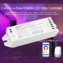 FUT038-controlador de tira LED RGBW de 4 zonas, 2,4G, 12 ~ 24V, controlador led regulable, 6a/Canal, ánodo común, control remoto/voz 2024 - compra barato