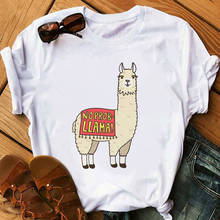 Funny Grass Mud Horse Printed Female Tshirt Women Fashion Graphic T-Shirt Harajuku Casual Short Sleeves Clothes Female 2024 - buy cheap