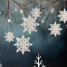 Winter Froze Christmas Snowflakes Pendant Decorations 3D Snowflake Paper Garland Ornament Decorations for New Year Party Home 2024 - buy cheap