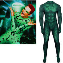 The Riddler Costume Cosplay Suit Gotham Halloween Costume Superhero Zentai Swimming Bodysuit 3D Print Jumpsuit/Bodysuit 2024 - buy cheap