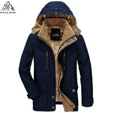 Casaco de inverno masculino, jaqueta de algodão grossa 5xl 6xl para homens, sobretudo com capuz, neve, roupa urbana 2024 - compre barato