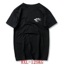 Camiseta de manga corta con cuello redondo para mujer, camisa holgada de talla grande 5XL 6XL 7XL 8XL, color blanco y negro 2024 - compra barato