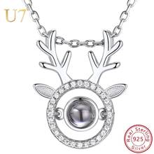 U7 Nano Personalized Name Jewelry 925 Sterling Silver Necklace 100 languages I LOVE YOU Pendants for Valentine's Day Gift SC256 2024 - buy cheap