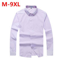 Mais tamanho 9xl 8xl 7xl 6xl 5xl marca casual camisa masculina ajuste fino camisa xadrez camisa de manga longa algodão dos homens vestido camisas chemise homme 2024 - compre barato