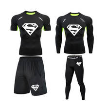 Спортивные костюмы, Мужская компрессионная футболка для бега, спортивная одежда для тренажерного зала, тренировочные брюки для ММА, одежда для бега, спортивный костюм для фитнеса 2024 - купить недорого
