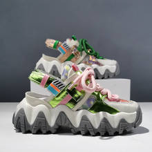 Koovan-Sandalias de cuero auténtico para mujer, zapatos informales con plataforma de malla transpirable, a la moda, 2020 2024 - compra barato