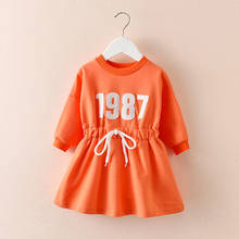 Vestido infantil feminino de primavera, vestido suéter de manga comprida, vestido de princesa para meninas de 0 a 6 anos 2024 - compre barato