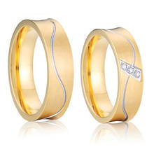 Набор обручальных колец Love Alliance для мужчин и женщин с золотым наполнителем, обручальное кольцо для пары 2024 - купить недорого