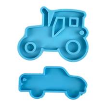Car Series Keychain Epoxy Resin Mold Shiny Glossy Tractor Necklace Pendant Silicone Mould DIY Crafts Jewelry Decorations  2021 2024 - buy cheap