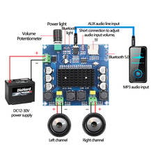 TPA3116 Bluetooth 5,0 цифровая плата усилителя мощности, двухканальный 2*100 Вт аудио стерео усилитель с поддержкой tf-карты AUX для DIY Amp 2024 - купить недорого