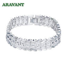 925 Silver Vintage Big Wide Carved Chain Bracelet For Women Fashion Wedding Jewelry 2024 - buy cheap