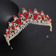 FORSEVEN Luxury Shining Blue Red Green Crystal Royal Princess Diadem Tiaras Crowns Bride Noiva Wedding Party Hair Jewelry 2024 - buy cheap