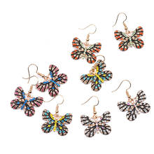 Pendientes colgantes de mariposa brillante para mujer, colgante de cristal Multicolor de Animal, accesorios de joyería 2024 - compra barato