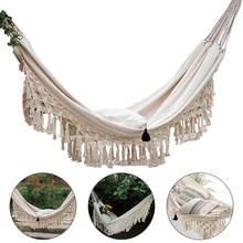 Large 2 Person Hammock Boho Style Brazilian Macrame  Fringed Deluxe Double Hammock  Net Swing Chair Indoor Hanging Swing 2024 - buy cheap