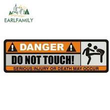 EARLFAMILY 13cm x 4.3cm Funny Badge Emblem Decal Danger Do Not Touch Sign Funny Warning Car Sticker Graphics 2024 - buy cheap