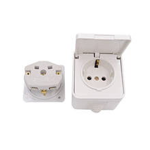 European standard power outlet IP44 waterproof and bright outdoors cover wall socket 16A 250V Wall mounted electrical outlet 2024 - buy cheap