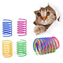 16 pçs gato brinquedo gato colorido primavera brinquedo plástico flexível gatos bobina brinquedo gato brinquedos interativos para gatos engraçado brinquedo gato acessórios 2024 - compre barato