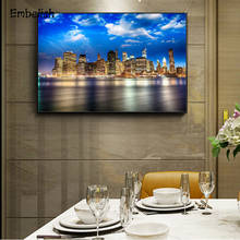 1 Pieces City Night Landscape Modern Wall Art Pictures For Living Room Bedroom Posters Home Decor HD Canvas Paintings 2024 - buy cheap