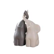 Figuritas de elefante de cerámica para parejas, miniaturas de animales, adornos creativos, mobiliario de artesanía para sala de estar, 2 uds. 2024 - compra barato