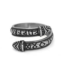 Nordic viking Rune Scandinavian rings - stainless steel with valknut gift bag 2024 - buy cheap