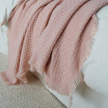 Nordic sofá de malha cobertura cobertor quente cores sólidas toda a temporada cama casual viagem nap ar condicionado duráveis colchas 2024 - compre barato
