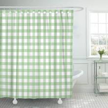 Abstract Gingham in Green Buffalo Casual Check Checkered Country Shower Curtain Waterproof Polyester Fabric 72 x 78 Inches 2024 - buy cheap