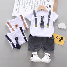 Summer Baby Boys Girls Clothing Sets Infant Toddler Clothes WITH tie T Shirt Shorts 2Pcs Children Kids Cotton Tracksuits sets 2024 - buy cheap