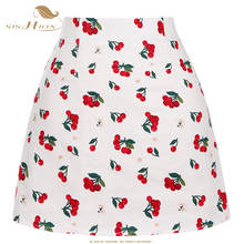 Sishion mini saia feminina do vintage verão nova flor de impressão floral cintura alta saias finas sexy menina retro feminino falda ss0008 2024 - compre barato