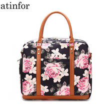 Women Travel Bag Ladies Waterproof Canvas Printing Weekend Bag Overnight Carry on Tote Duffel in Trolley Handle 2024 - buy cheap