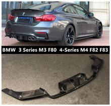 For BMW 3 4 Series M3 F80 M4 F82 F83 2013-2019 High Quality Real Carbon Fiber Rear Bumper Diffuser Lip Spoiler Car Accessories 2024 - buy cheap