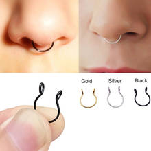 1pcs U Shaped Fake Nose Ring Hoop Septum Rings Stainless Steel Nose Piercing Fake Piercing Oreja Pircing Jewelry 2024 - buy cheap