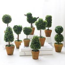 1Pc Heart Star Round Potted Artificial Plant Bonsai Small Tree Pot Plants Bonsai Plant Ornament Home Garden Wedding Party Decor 2024 - buy cheap