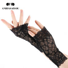 Breathable mesh Sexy lace gloves driving sunscreen UV protection women's gloves cover scars fingerless gloves  -1152 2024 - buy cheap