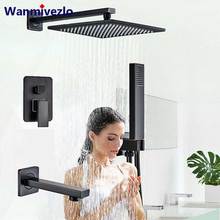 Black Bronze Conceal Shower Faucets Set Brass Rainfall Shower Head Single Handle Mixer Tap Bathroom Shower Mixer Tap Handshower 2024 - buy cheap