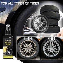 Spray brilho de pneus de carro 50ml, pulverizador de limpeza de rodas de carro cera de limpeza de cera de pneu limpador de manutenção, ferramentas de limpeza de carro tslm2 2024 - compre barato
